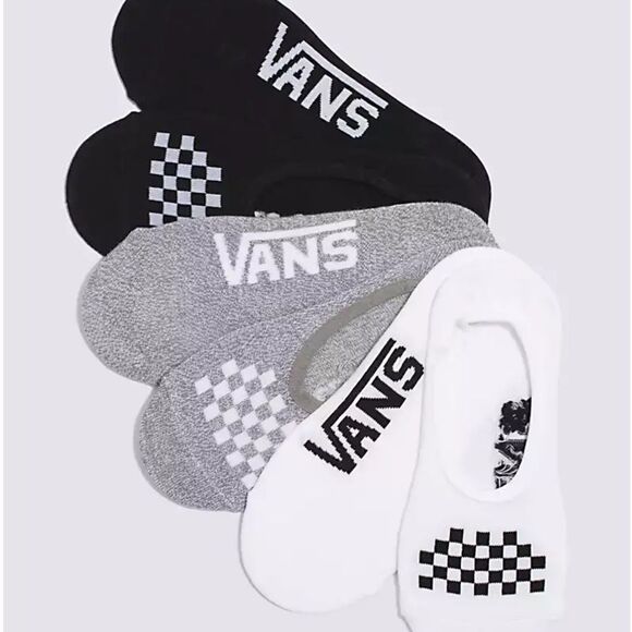 VANS WOMENS/GIRLS SOCKS A THREE PAIR ASSORTMENT OF CHECKERBOARD NO SHOW LINERS - Picture 1 of 2